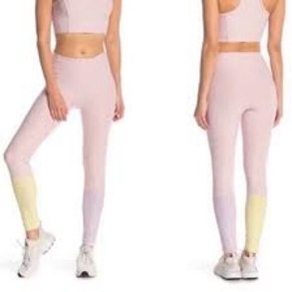 Outdoor voices pink purple yellow colorblock Dipped 7/8 Legging size small - Picture 3 of 12